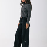 Lace Up Pants - Black