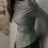 Asher Ruched Long Sleeve - Grey