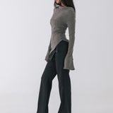 Asher Ruched Long Sleeve - Grey