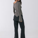 Asher Ruched Long Sleeve - Grey