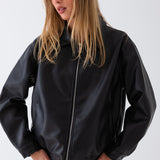 Lex Faux Leather Jacket - Black