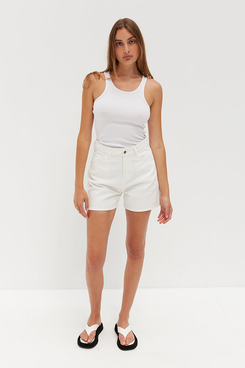 Jean Shorts - White