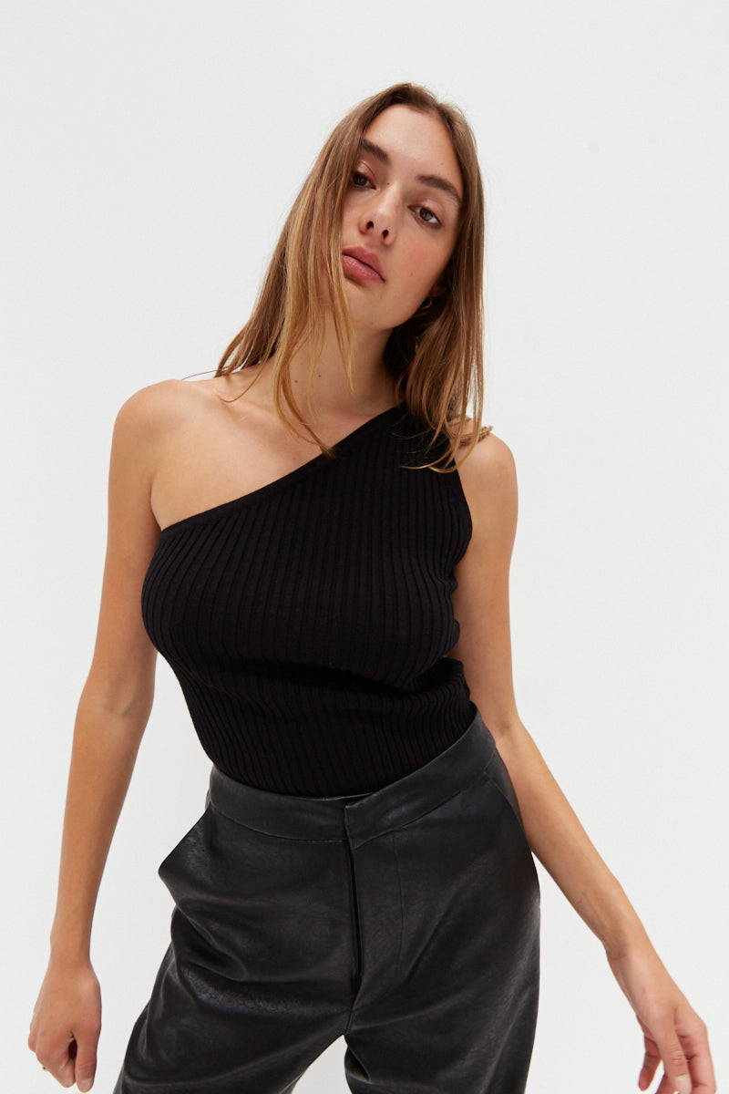 Faux Leather Pants - Black
