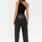 Faux Leather Pants - Black