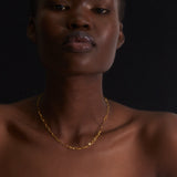 Wide Oval Chain Necklace - 14K Gold Plated