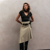 Ayla Scarf Wrap Top - Brown