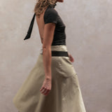 Ayla Scarf Wrap Top - Brown