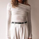 Noah Belt Trouser - White