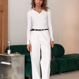 Monica Collar Top - White