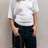 Mira Draped Top - White