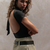 Ayla Scarf Wrap Top - Brown