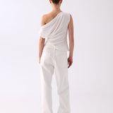 Rina Drape Top - White