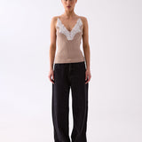 Luna Lace Trim Cami - Oat