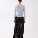 Inez Long Polka Dot Skirt - Black