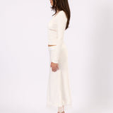 Valerie Satin Lace Skirt - White