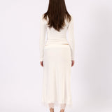 Valerie Satin Lace Skirt - White