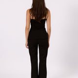 Isla black lace trim cami, three-quarter view