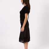 Mila Deep V Tee - Black