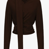 Camden Scarf Cardigan - Brown