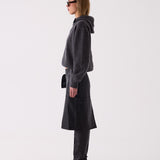 Frankie Hooded Knit in Charcoal – side view
