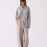 Harper Check Shirt in Grey – front view